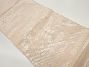 絽ヱ霞に葉模様織出し袋帯